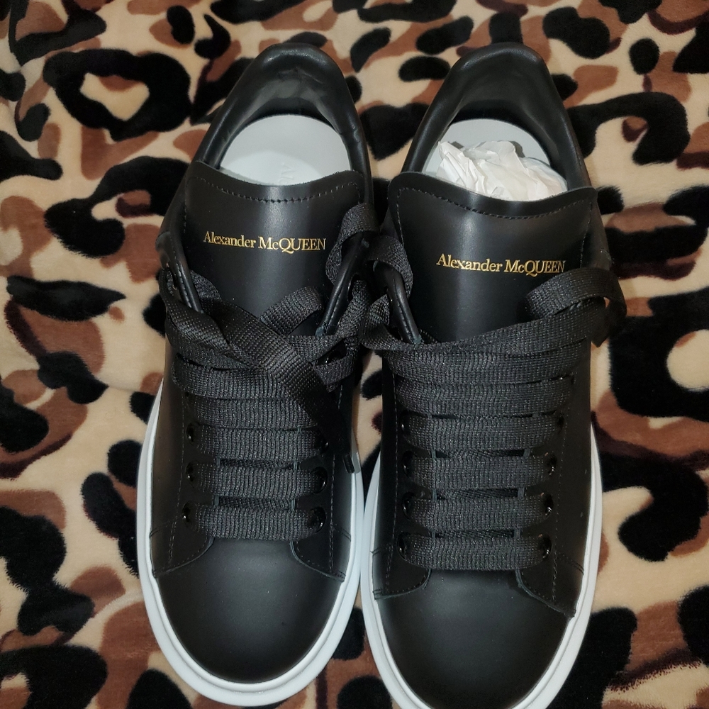 Alexander mcqueen brand new black sneakers never been worn size 10.5 in women